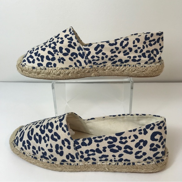 Sam Edelman Leopard Print Verona Espadrilles Dark Blue Tan Beige Womens Size 7.5 - Picture 4 of 13